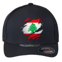 Proud Lebanese Shirts Torn Ripped Lebanon Flag Flexfit Unipanel Trucker Cap