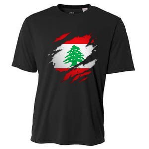 Proud Lebanese Shirts Torn Ripped Lebanon Flag Cooling Performance Crew T-Shirt