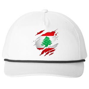 Proud Lebanese Shirts Torn Ripped Lebanon Flag Snapback Five-Panel Rope Hat