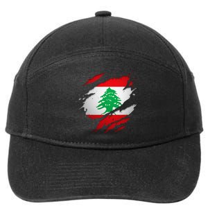 Proud Lebanese Shirts Torn Ripped Lebanon Flag 7-Panel Snapback Hat