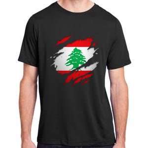 Proud Lebanese Shirts Torn Ripped Lebanon Flag Adult ChromaSoft Performance T-Shirt