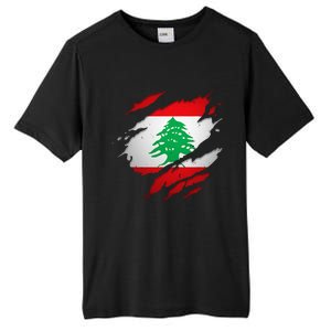 Proud Lebanese Shirts Torn Ripped Lebanon Flag Tall Fusion ChromaSoft Performance T-Shirt