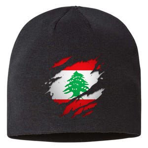 Proud Lebanese Shirts Torn Ripped Lebanon Flag Sustainable Beanie