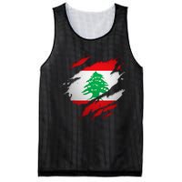 Proud Lebanese Shirts Torn Ripped Lebanon Flag Mesh Reversible Basketball Jersey Tank