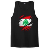 Proud Lebanese Shirts Torn Ripped Lebanon Flag PosiCharge Competitor Tank