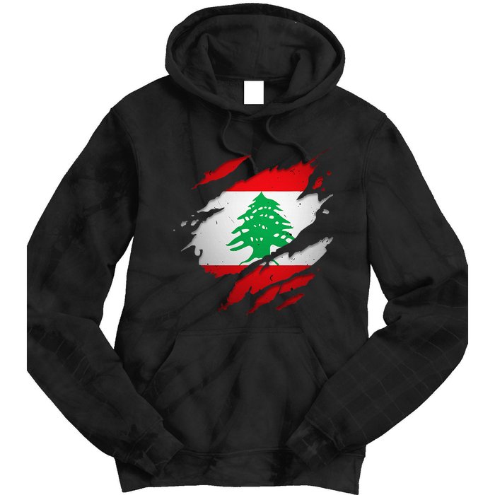 Proud Lebanese Shirts Torn Ripped Lebanon Flag Tie Dye Hoodie