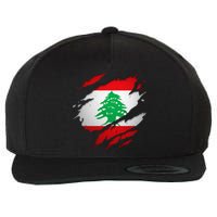 Proud Lebanese Shirts Torn Ripped Lebanon Flag Wool Snapback Cap