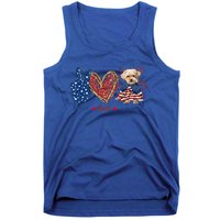 Peace Love Shorkie Dog Patriotic America Flag 4th July Meaningful Gift Tank Top