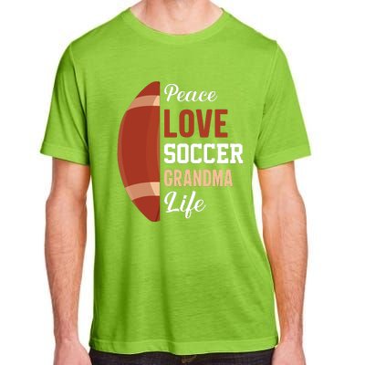 Peace Love Soccer Grandma Life Graphic Adult ChromaSoft Performance T-Shirt