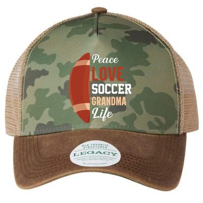 Peace Love Soccer Grandma Life Graphic Legacy Tie Dye Trucker Hat