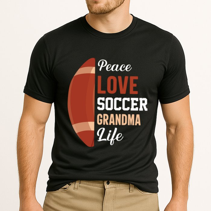 Peace Love Soccer Grandma Life Graphic Cooling Performance Crew T-Shirt