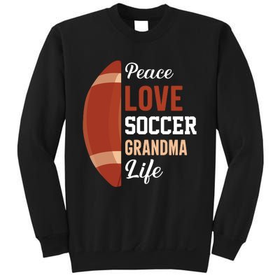 Peace Love Soccer Grandma Life Graphic Sweatshirt