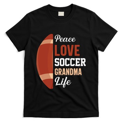 Peace Love Soccer Grandma Life Graphic T-Shirt