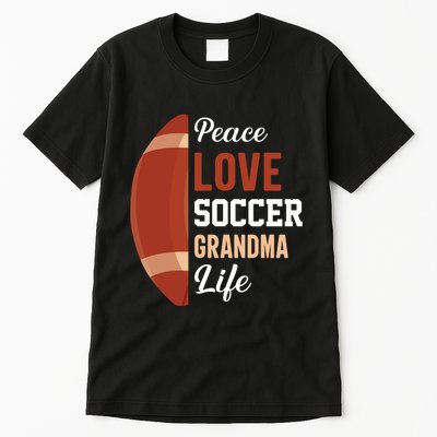 Peace Love Soccer Grandma Life Graphic Tall T-Shirt