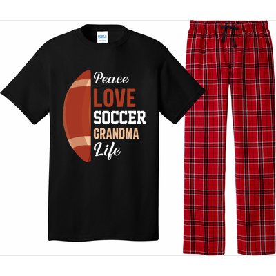 Peace Love Soccer Grandma Life Graphic Pajama Set