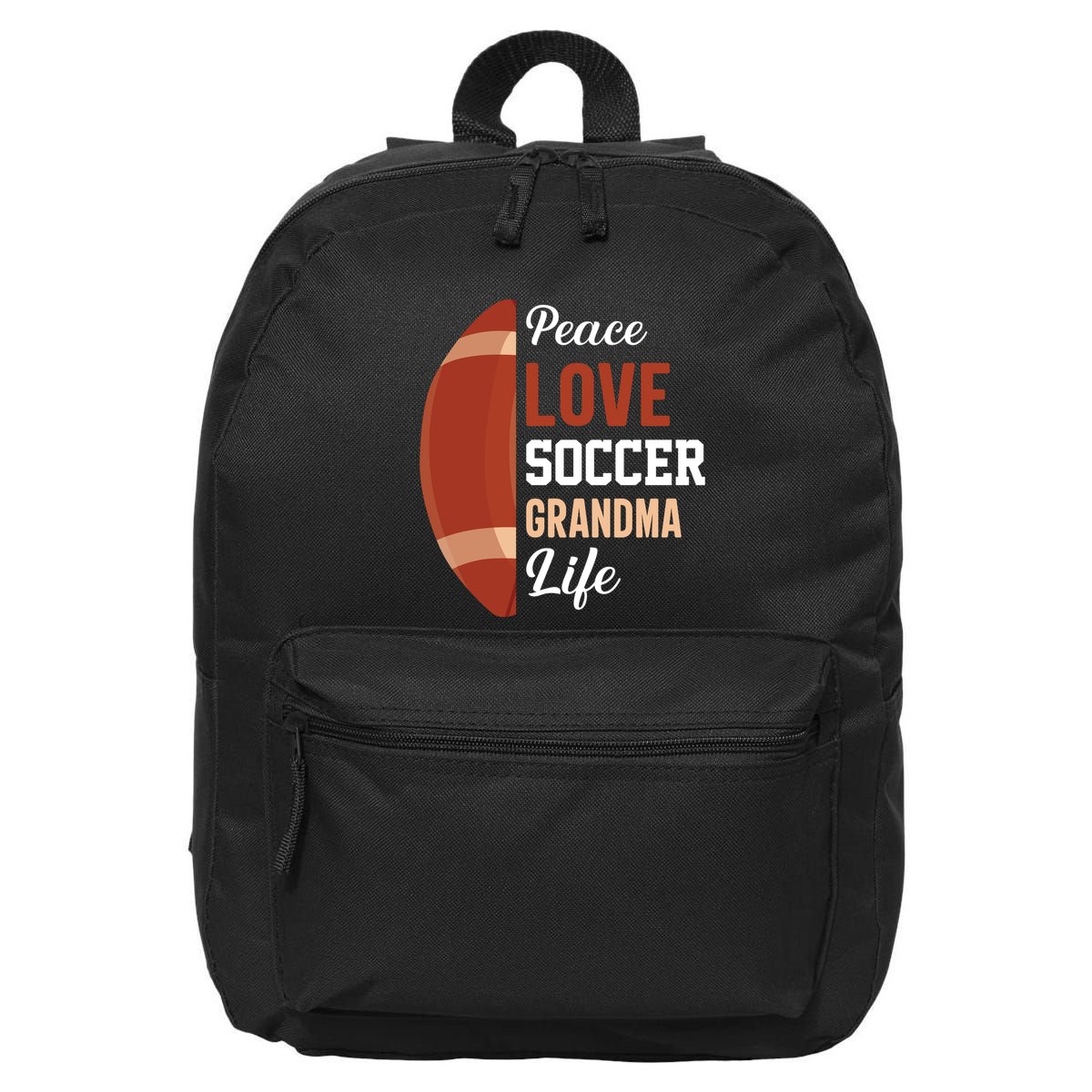 Peace Love Soccer Grandma Life Graphic 16 in Basic Backpack