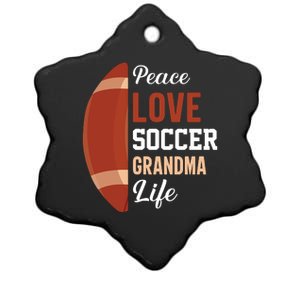 Peace Love Soccer Grandma Life Graphic Ceramic Star Ornament