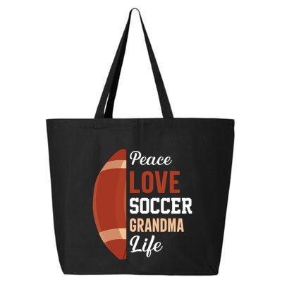 Peace Love Soccer Grandma Life Graphic 25L Jumbo Tote