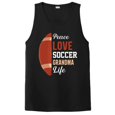 Peace Love Soccer Grandma Life Graphic PosiCharge Competitor Tank