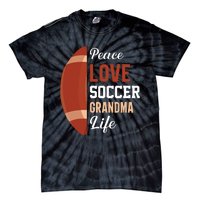 Peace Love Soccer Grandma Life Graphic Tie-Dye T-Shirt