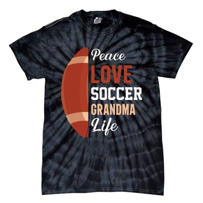 Peace Love Soccer Grandma Life Graphic Tie-Dye T-Shirt