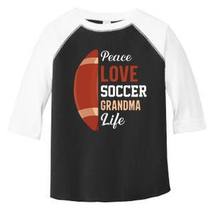 Peace Love Soccer Grandma Life Graphic Toddler Fine Jersey T-Shirt