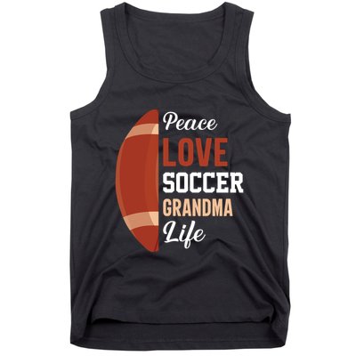 Peace Love Soccer Grandma Life Graphic Tank Top