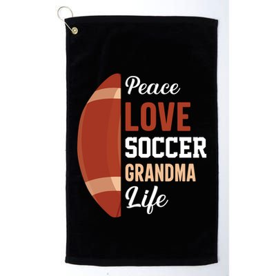 Peace Love Soccer Grandma Life Graphic Golf Towel
