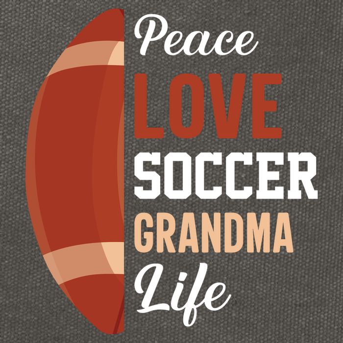 Peace Love Soccer Grandma Life Graphic Cotton Canvas Backpack