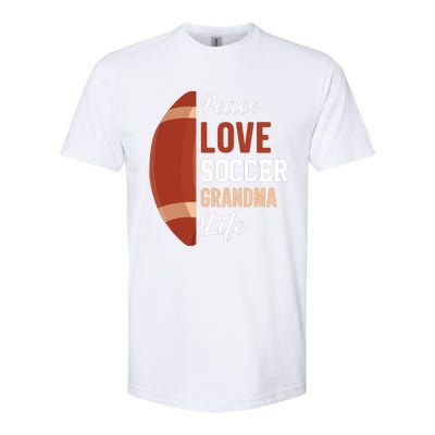 Peace Love Soccer Grandma Life Graphic Softstyle CVC T-Shirt