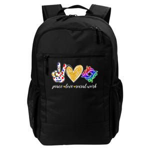 Peace Love Social Work Cute Social Worker Gifts Daily Commute Backpack