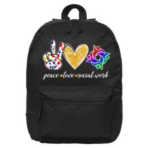 Peace Love Social Work Cute Social Worker Gifts 16 in Basic Backpack