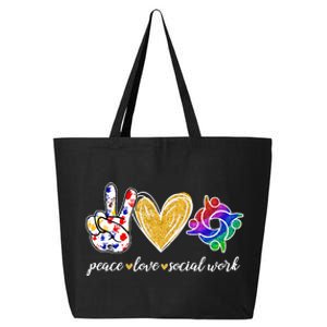 Peace Love Social Work Cute Social Worker Gifts 25L Jumbo Tote