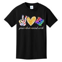 Peace Love Social Work Cute Social Worker Gifts Kids T-Shirt