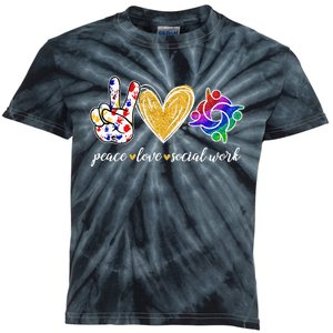 Peace Love Social Work Cute Social Worker Gifts Kids Tie-Dye T-Shirt