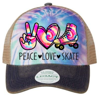 Peace Love Skate Tie Dye Roller Skating For Legacy Tie Dye Trucker Hat