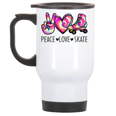 Peace Love Skate Tie Dye Roller Skating For Stainless Steel Travel Mug