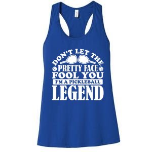 Pickleball Legend Sports Love Funny Coach Player Meme Great Gift Women's Racerback Tank