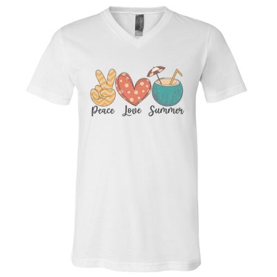 Peace Love Summer V-Neck T-Shirt