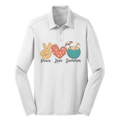 Peace Love Summer Silk Touch Performance Long Sleeve Polo