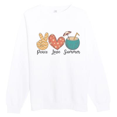 Peace Love Summer Premium Crewneck Sweatshirt