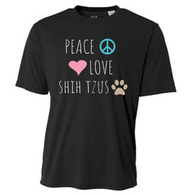 Peace Love Shih Tzus Cute Dog Puppy Pet Lover Cooling Performance Crew T-Shirt