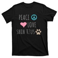 Peace Love Shih Tzus Cute Dog Puppy Pet Lover T-Shirt