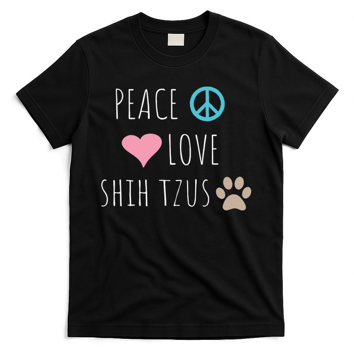 Peace Love Shih Tzus Cute Dog Puppy Pet Lover T-Shirt