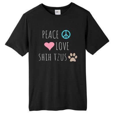 Peace Love Shih Tzus Cute Dog Puppy Pet Lover Tall Fusion ChromaSoft Performance T-Shirt