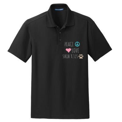 Peace Love Shih Tzus Cute Dog Puppy Pet Lover Dry Zone Grid Polo