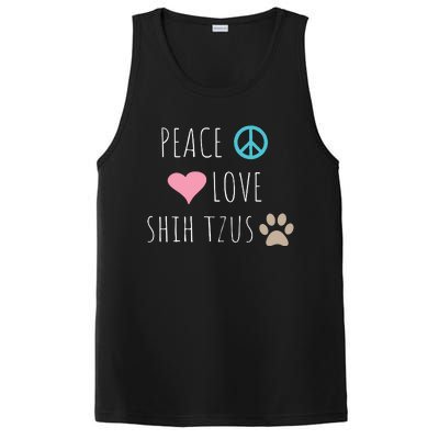 Peace Love Shih Tzus Cute Dog Puppy Pet Lover PosiCharge Competitor Tank