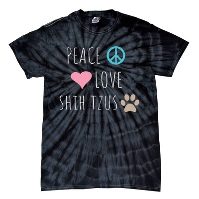 Peace Love Shih Tzus Cute Dog Puppy Pet Lover Tie-Dye T-Shirt