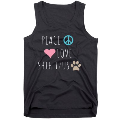 Peace Love Shih Tzus Cute Dog Puppy Pet Lover Tank Top