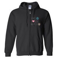 Peace Love Shih Tzus Cute Dog Puppy Pet Lover Full Zip Hoodie